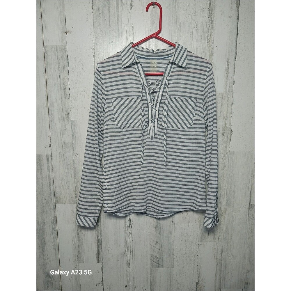mountain hardware Blue and White Stripe Popover Womens XS